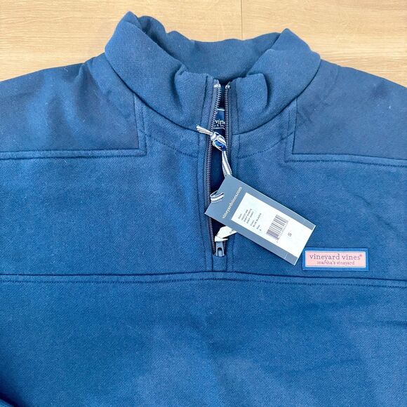NWT* Vineyard Vines Collegiate 1/4 Zip Shep Shirt in Navy - Men's Small - Picture 5 of 10